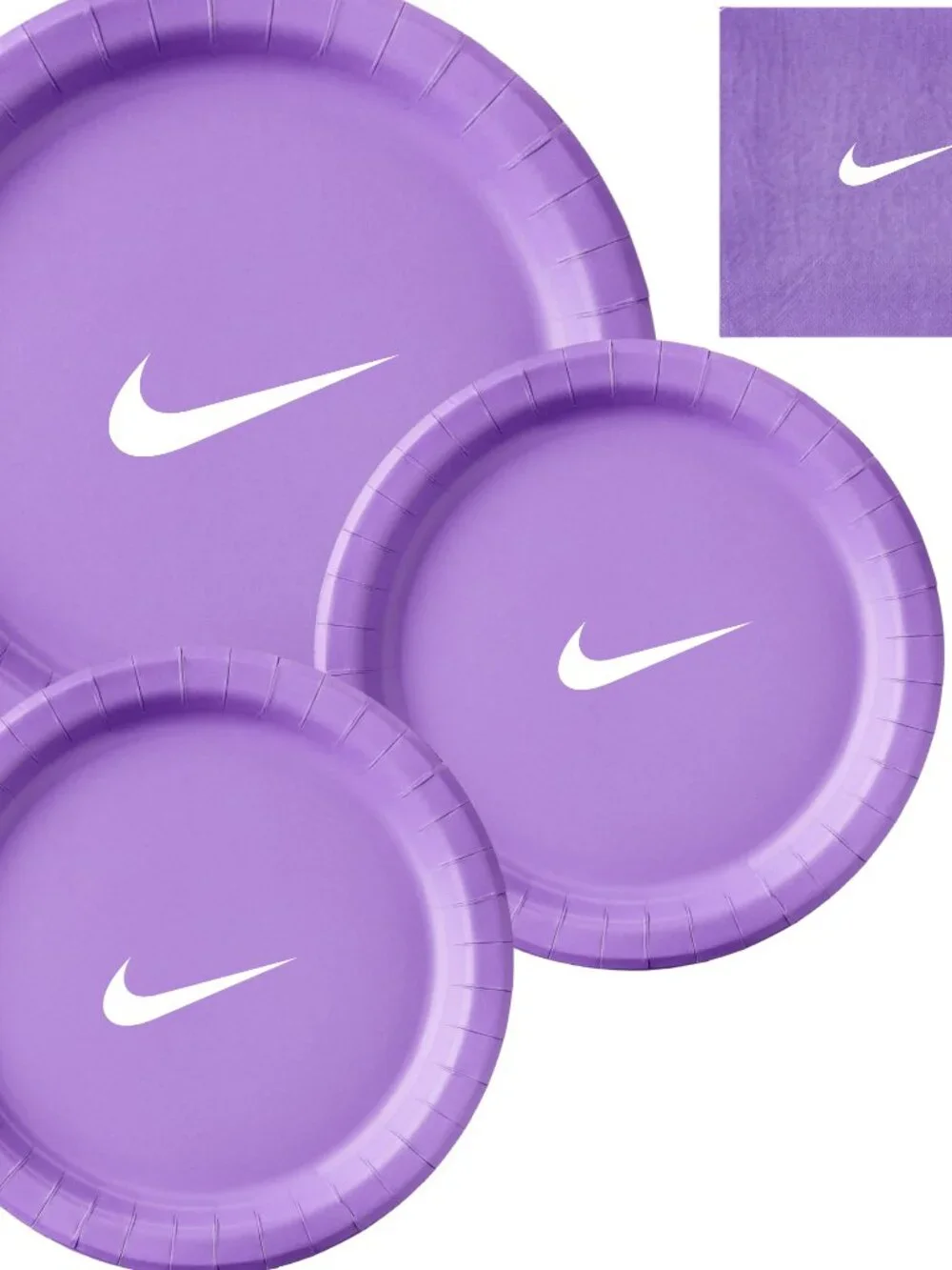 Custom Retro Basketball Party Tableware Set | Purple with White Design | 60 PCS